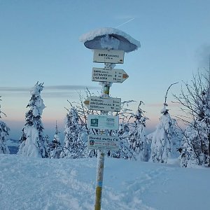 Adel Klimešová na vrcholu Smrk (19.1.2019 16:05)