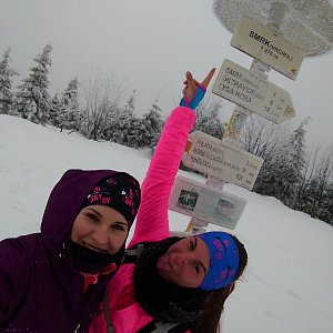 BarůůŠ Heczková na vrcholu Smrk (12.2.2019 13:54)
