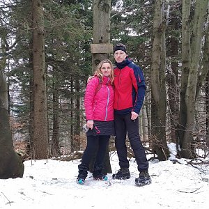 I+L Rajnochovi na vrcholu Velká Stolová (18.1.2020 14:30)