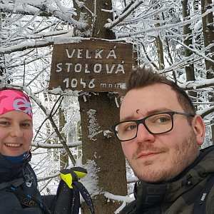 Aneta Kuchnová na vrcholu Velká Stolová (8.1.2021 16:31)