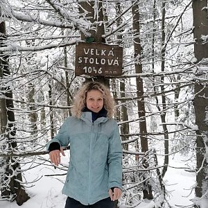Kačička na vrcholu Velká Stolová (10.1.2021 12:00)