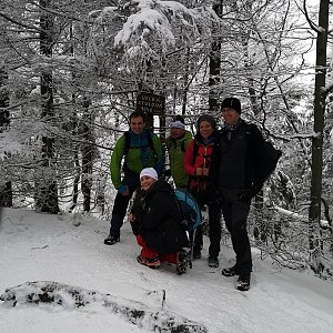 zuzana švidrnochová na vrcholu Velká Stolová (9.1.2021 13:26)