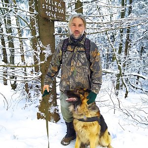 Lumír na vrcholu Velká Stolová (10.1.2021 21:06)