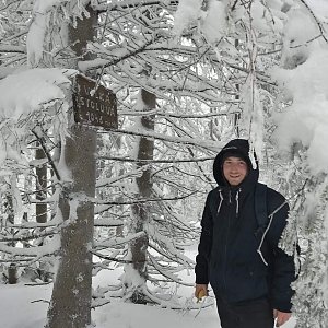 Dominik Najsar na vrcholu Velká Stolová (30.1.2021 12:00)