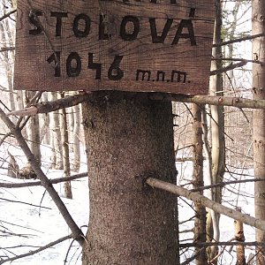 Gabriela Sikorová na vrcholu Velká Stolová (23.2.2021 14:06)