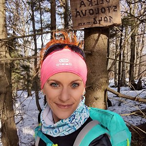 Ivka na vrcholu Velká Stolová (26.2.2021 11:00)