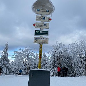 Zuzana Smržová na vrcholu Smrk (10.1.2021 11:00)
