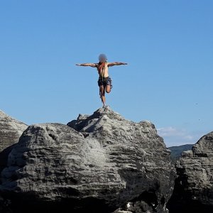 ThrasherVojti on the summit of Falkenstein (8.9.2018 16:25)