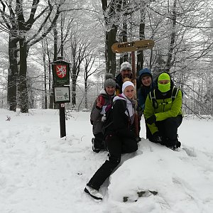 Nikola Němcová na vrcholu Ostrý (5.1.2020 13:10)