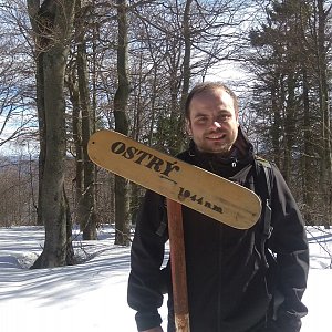 Jiří Chmiel na vrcholu Ostrý (17.3.2019 9:56)