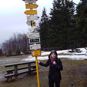 Ilona Mušálková na vrcholu Ostrý (6.4.2019 14:00)
