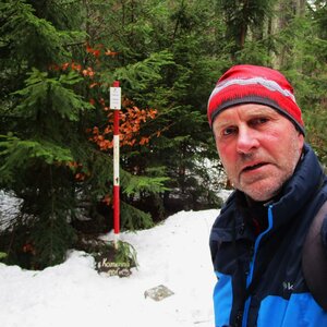 Michal Kříž on the summit of Kamenná (25.12.2023 11:07)