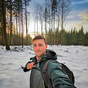 Jiří Králík on the summit of Paseky (12.2.2023 16:32)
