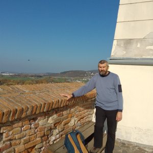 Jaroslav Flidr on the summit of Hradný vrch (1.11.2024 10:55)