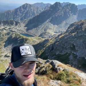 Jakub Fabry on the summit of Krajná kopa (16.8.2026 10:15)