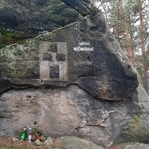 ZdenkaV on the summit of Hvězda (4.3.2023)