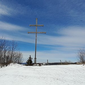 Jozef Farkaš on the summit of Jánsky vrch (29.3.2023 10:47)