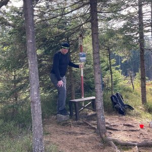 Petr Karmazín on the summit of Javorná (2024)