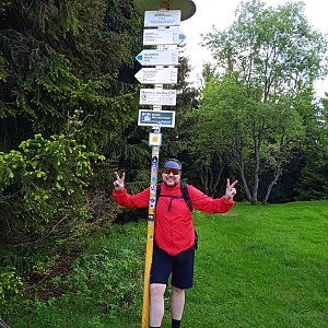 Libor Raszka on the summit of Javorový vrch (31.5.2022 7:44)