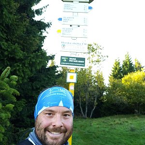 Jakub Špaček na vrcholu Javorový vrch (7.10.2019 15:46)