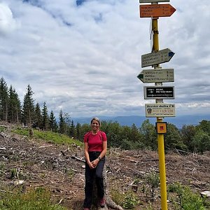 Šárka Dořičáková na vrcholu Javorový vrch (13.7.2020)