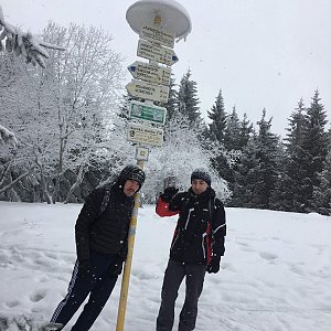 Vojtěch Horák na vrcholu Javorový vrch (24.2.2018)