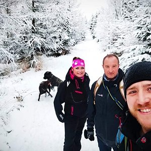 Petr Loskot na vrcholu Javorový vrch (3.1.2021 12:45)