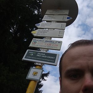 Jiří Chmiel na vrcholu Javorový vrch (14.4.2019 13:10)