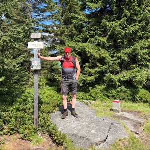 Petr Karmazín on the summit of Černá hora (2026)