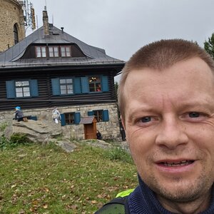 Petr Valach on the summit of Kleť (29.9.2024 12:14)