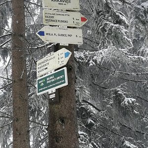 Zdeňka Máchová na vrcholu Krkavice / Kyrkawica (27.2.2021 12:20)