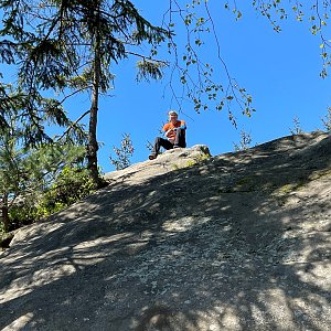 Radim on the summit of Dolní Lačnovské skály (8.5.2023)