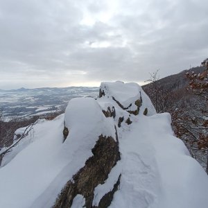 Monika on the summit of Dušanova vyhlídka (15.2.2025 10:23)