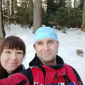 Brůča&Bubu na vrcholu Burkův vrch (10.3.2018)