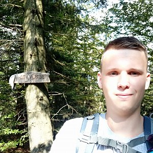 Michal Dimun na vrcholu Burkův vrch (12.9.2020 13:52)