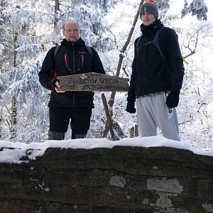 David Korček na vrcholu Burkův vrch (10.1.2021 11:02)