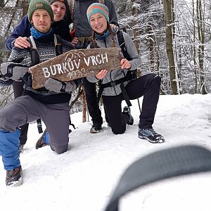 Michal Dimun na vrcholu Burkův vrch (6.2.2021 9:59)