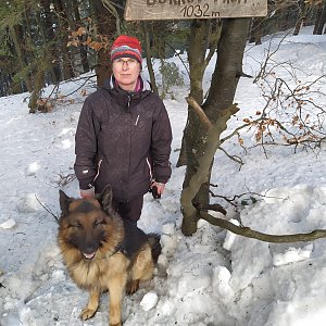 Libuše Šťastná na vrcholu Burkův vrch (21.2.2021 15:23)