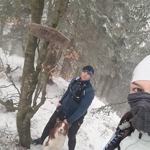 Markéta Čeníková na vrcholu Burkův vrch (27.2.2021 13:00)