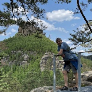 Radim on the summit of Falkenštejn (1.7.2023)