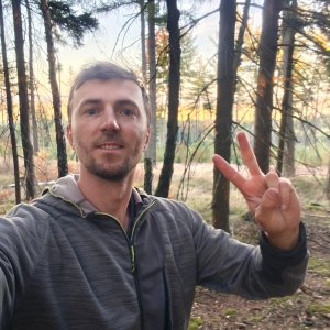 Jiří Králík on the summit of Krupná hora (6.10.2026 17:51)