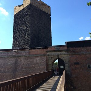 Radka D on the summit of Cheb Castle (20.7.2017 17:40)