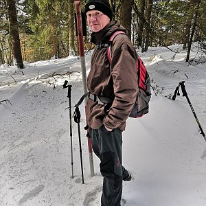 Pavel a Lukáš na vrcholu Smrčina (13.2.2020 13:07)