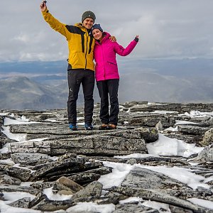 Ondřej Buček on the summit of Rondslottet (28.8.2018 13:30)