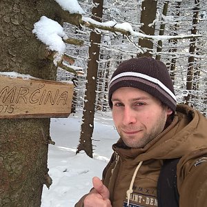 Jack Skurello na vrcholu Smrčina (3.3.2018 14:12)