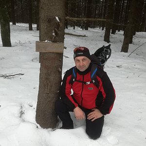 Jiří P na vrcholu Smrčina (23.2.2019 13:36)