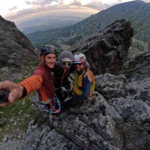 David Ryšavý on the summit of Velický zub (8.8.2026 19:21)