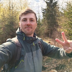 Jiří Králík on the summit of Potůčník J (21.4.2026 16:04)