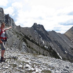 Iveta Válová on the summit of Grant MacEwan Peak (1.6.2017 13:30)