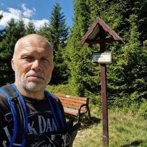 Rastislav Biarinec on the summit of Jasień (20.8.2025 12:51)